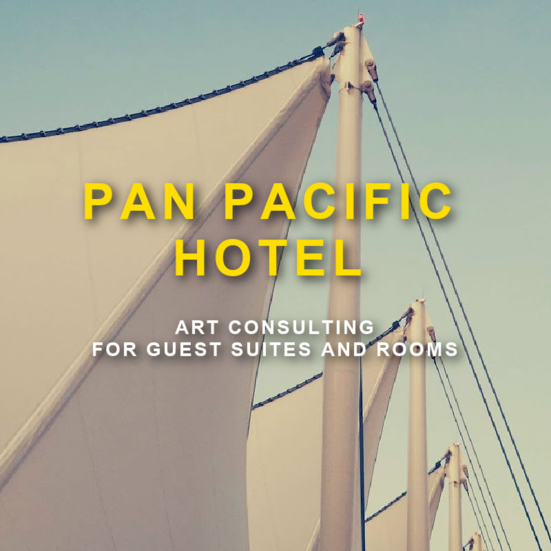 hotel architecture with text Pan Pacific Hotel art consulting for guest suites